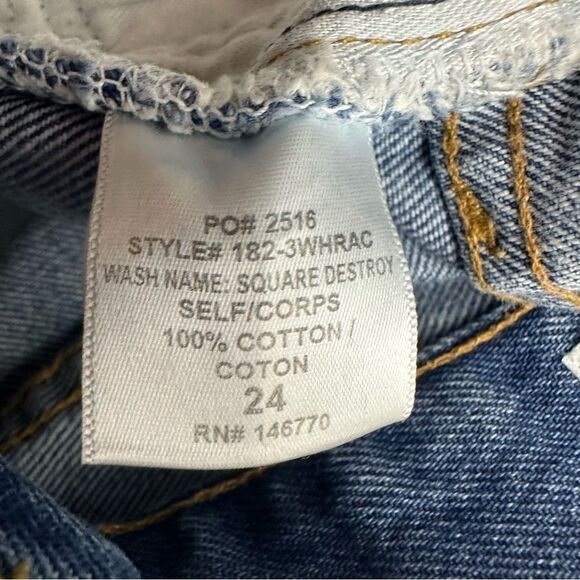 Re/Done Originals size 24 Square Destroyed High Waist Raw Hem Ankle Jeans - Picture 11 of 13